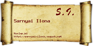 Sarnyai Ilona névjegykártya